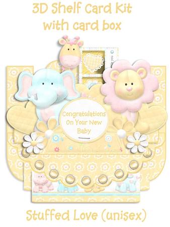 Stuffed Love Unisex Baby 3D Shelf Card with Card Box