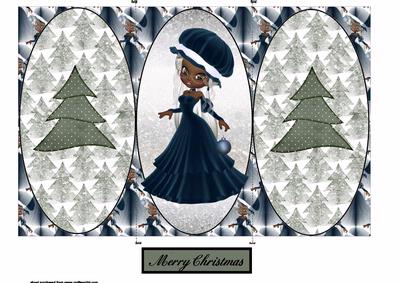 Xmas Lady in Blue Gate Fold