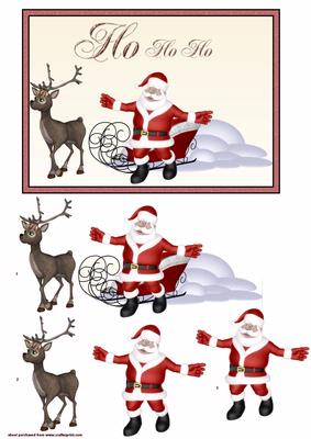 Santa and His Reindeer Step by Step