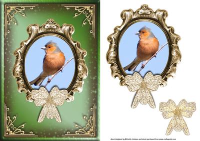 Chaffinch Card Front with Decoupage