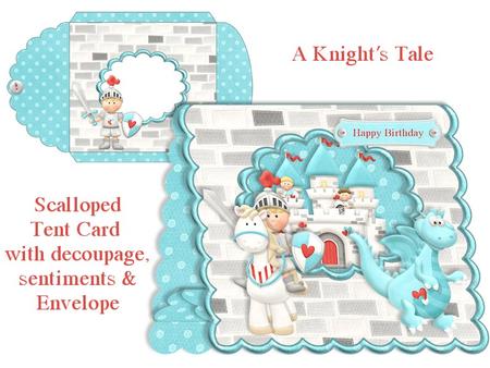 A Knights Tale Scalloped Tent Card with Envelope