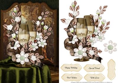 Wine and Glasses in the Boudoir Card Front