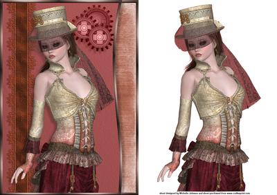Blush Steampunk Portrait Card Front