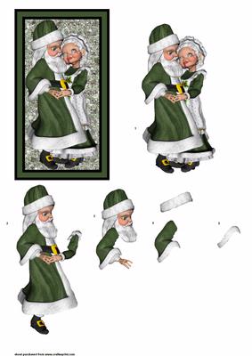 Mr and Mrs Santa Green Step by Step