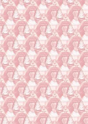 Pink Bonnet Girl and Wedding Cake Vellum