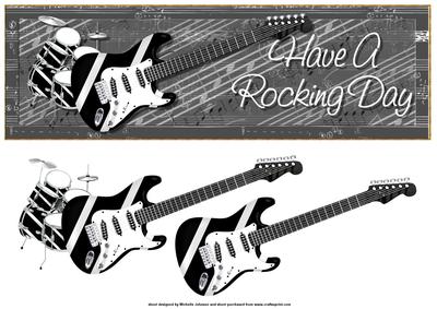 Rock Guitar and Drums Large Dl Card