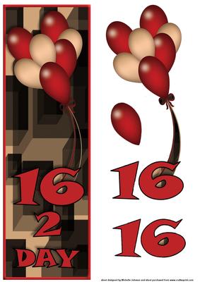 16 Today with Balloons Large Dl Card