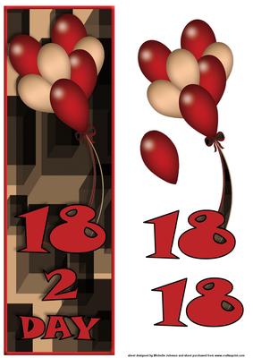 18 Today Balloons Large Dl Card