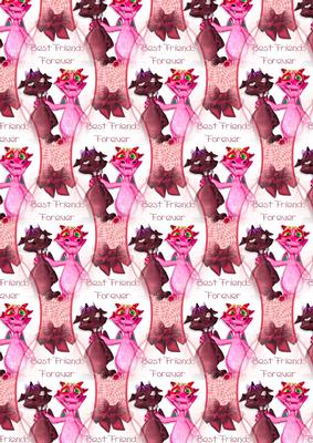 Little Monster Best Friends Forever Pink Background
