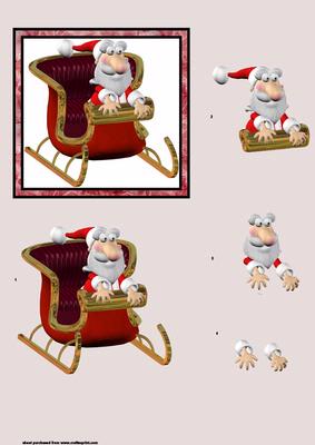 Santa in His Sleigh Step by Step