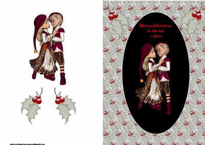 To the One I Love Red Christmas Card Front
