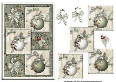 Christmas Baubles Three Square Quick Card