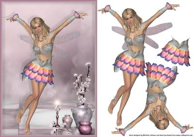 Petal Fairy Card Front with Decoupage