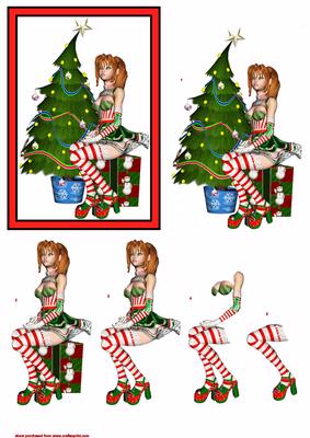 Lady Waiting for Santa Step by Step