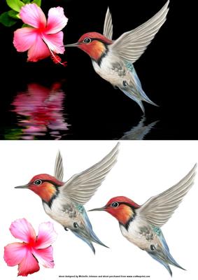 Hummingbird and Pink Flower Card Front