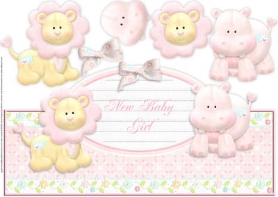 Baby Girl Over the Top Large Card