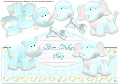 Baby Boy Over the Top Large Card