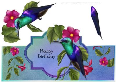 Hummingbird Over the Top Large Card