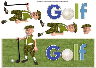 Grandpa's Golfing Over the Top Large Card