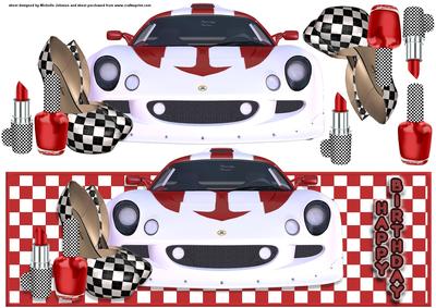 For the Lady Who Loves Cars Over the Top Large Card
