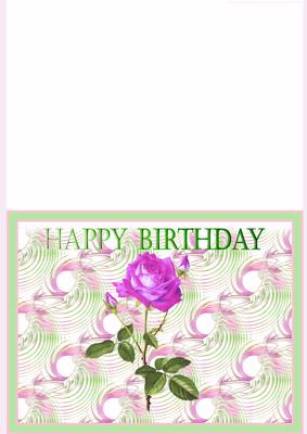 Happy Birthday Pink Rose Quick Card