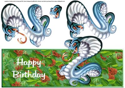 Cobra Snake in the Jungle Over the Top Large Card