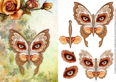 Leopard Butterfly and Roses Card Front