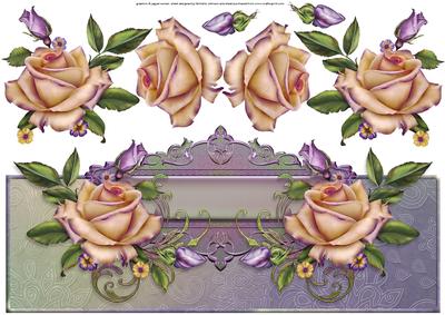Heritage Roses Over the Top Large Card