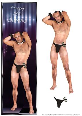 Male Stripper 18th Birthday Large Dl Card
