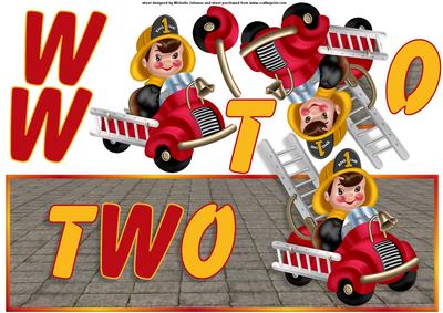 Little Fireman Two Over the Top Large Card