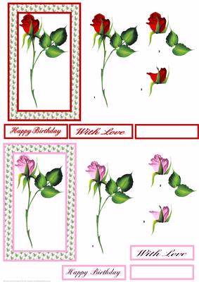Red and Pink Rose Step by Step
