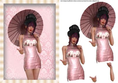 Oriental in Pink Card Front