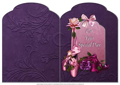 Ballet Shoes and Roses Scalloped Top Quick Card