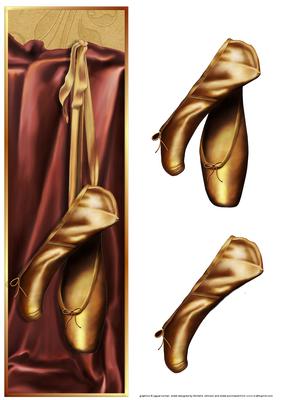 Golden Ballet Shoes Large Dl Card