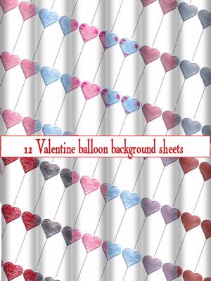 12 A4 Valentine Balloon Backgrounds