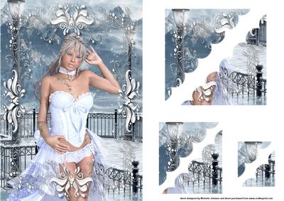 Snow Princess Birthday or Christmas Deckle Edge Stacker