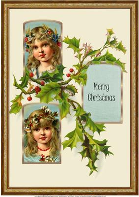 Victorian Vintage Christmas A4 Card
