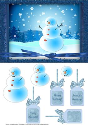 Christmas Snowman Card Front