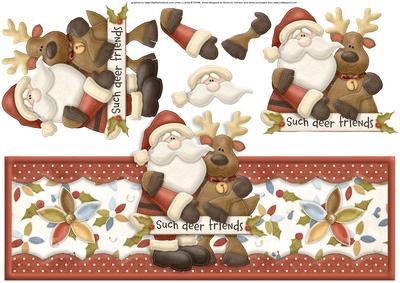 Deer Friends Over the Top Large Card