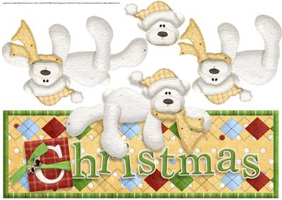 Christmas Bear Over the Top Large Card