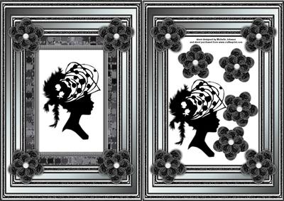 Monochrome Cameo Lady 1 Silhouette Card Front