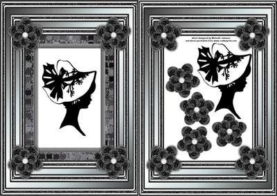 Monochrome Cameo Lady 2 Silhouette Card Front