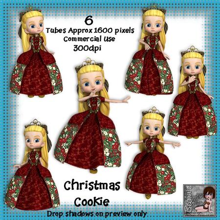 6 Christmas Cookie Poser Tubes