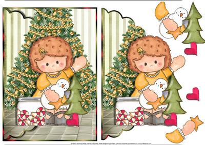 My Christmas Snowman and Sweets Scalloped Edge Envelope Card