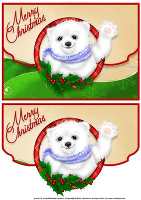 Christmas Bear Faux Envelope Card