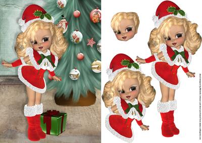 Christmas Cookie Card Front with Decoupage 6