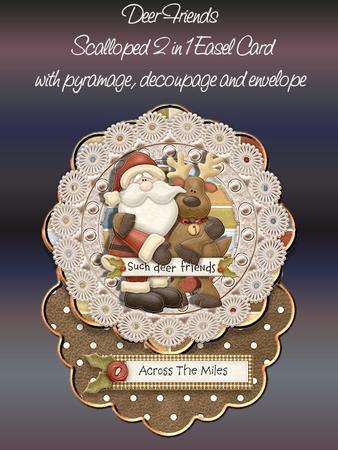 Deer Friends 2 in 1 Scalloped Easel Card Kit