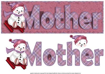 Mother Sleighing Snowman Large Dl Card