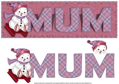 Mum Sleighing Snowman Large Dl Card
