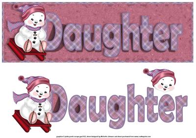 Daughter Sleighing Snowman Large Dl Card